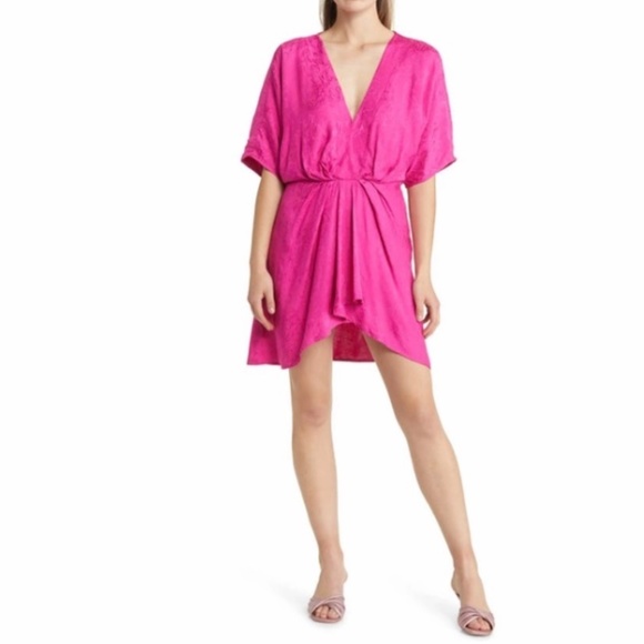 BTLF-Life Candra Pink Floral Jacquard Dress Size Small - Picture 1 of 10